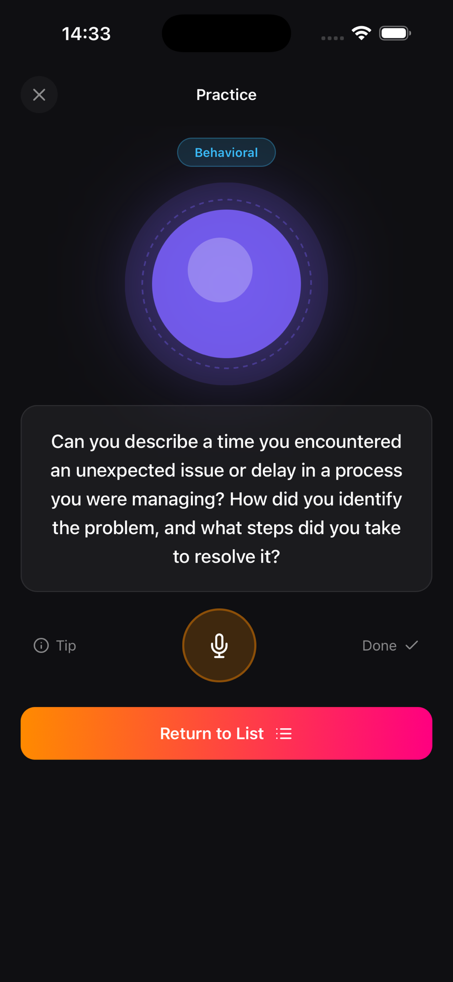AceIt practice screen