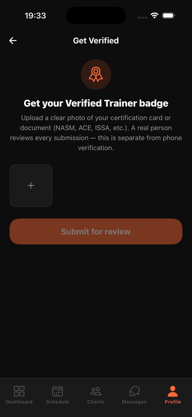 FitConnect certificate verification screen