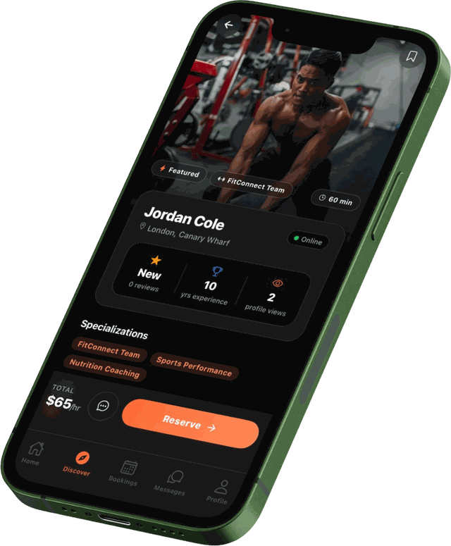 FitConnect app on a phone