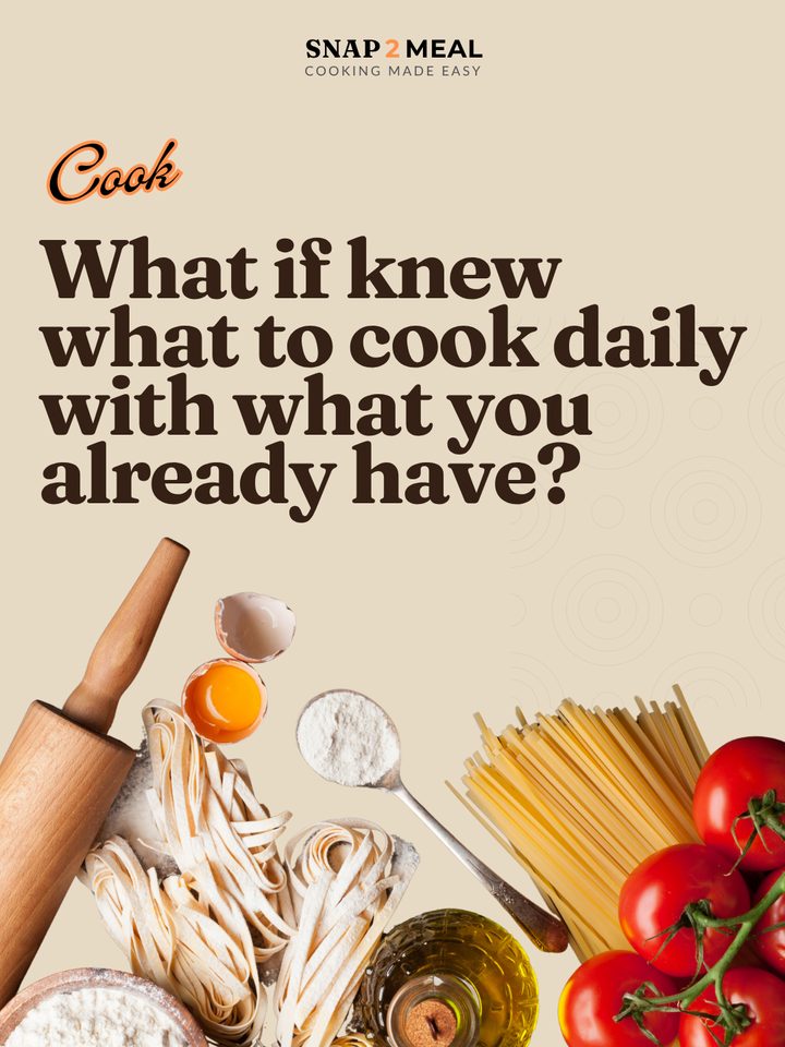 Snap2Meal post: What if you knew what to cook daily with what you already have?